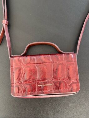 Adolfo Dominguez Croc-Embossed Crossbody Bag BRAND NEW